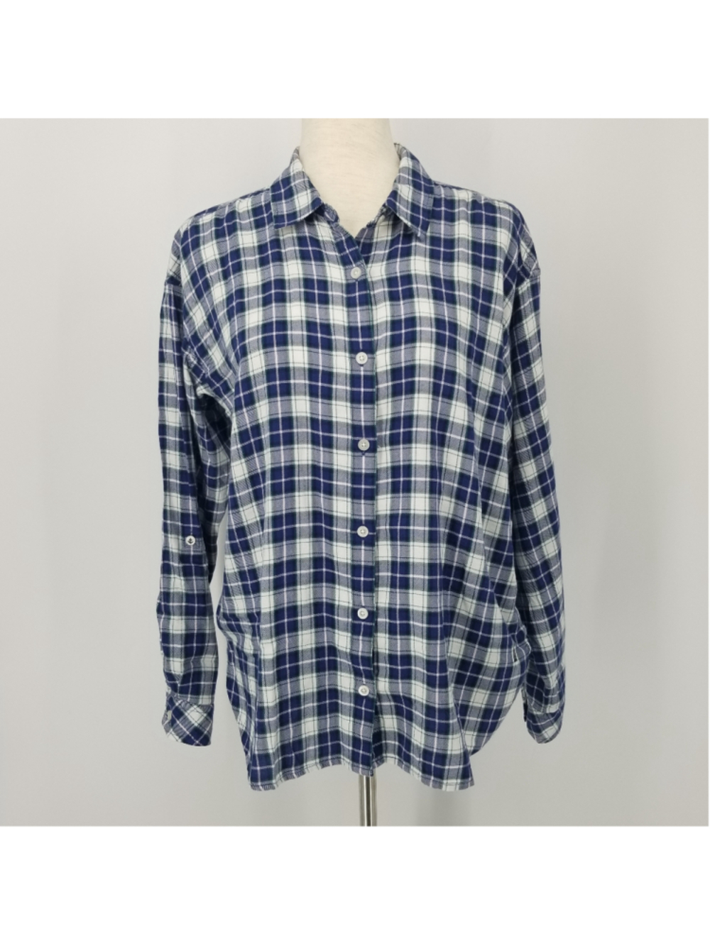 Nautica Union Blue Plaid Button Down Shirt Medium NWT Long Sleeve